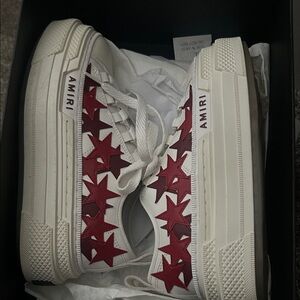 AMIRI White Sneakers with Red Star Details